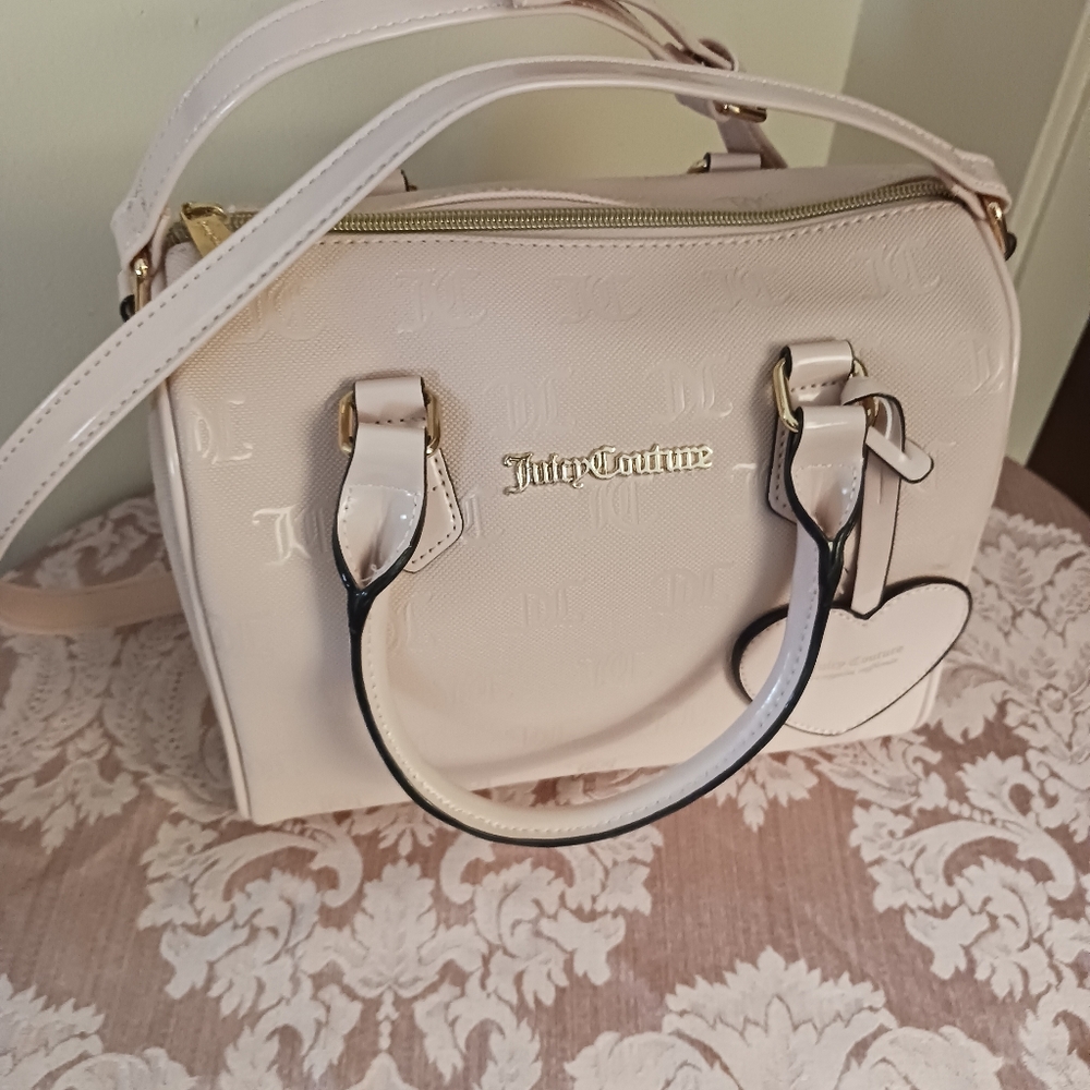 NWOT Juicy Couture Fame Shoulder Bag, Blush Pink Embossed Purse, Hang Tag, 10X10